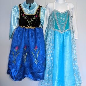 Frozen Anna and Elsa dresses costume 6/7 lot of 2
